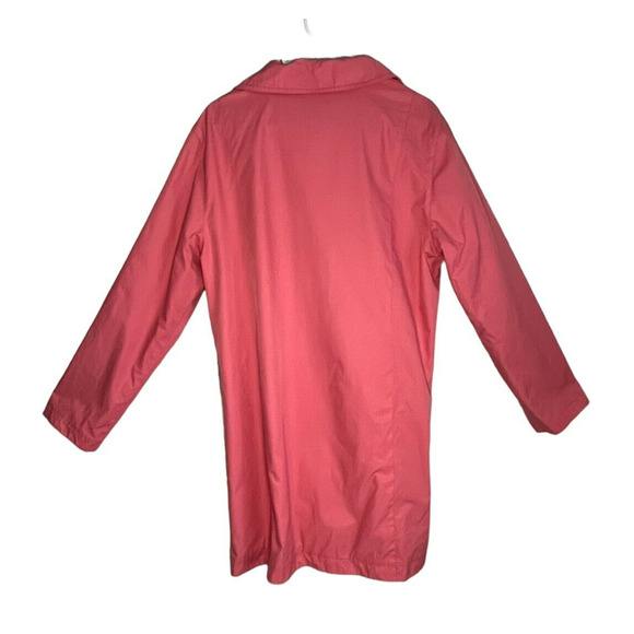 Cabelas Mid Length Rain Jacket Size Large Pink Button Front Pockets - Picture 2 of 8